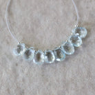 8mm Natural Aquamarine Faceted Briolette Beads Teardrops Drops 8 Pcs Gemstone for DIY Jewelry Making