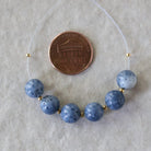 8mm Natural Color Blue Sponge Coral Beads Round Smooth Gemstone Beads for DIY Jewelry Making Supplies Earrings