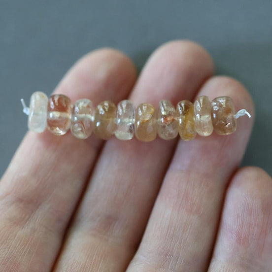 8mm Natural Imperial Topaz Rondelle Beads Smooth 10 Pcs Natural Gemstone Beads for Jewelry Making Earrings Pendants