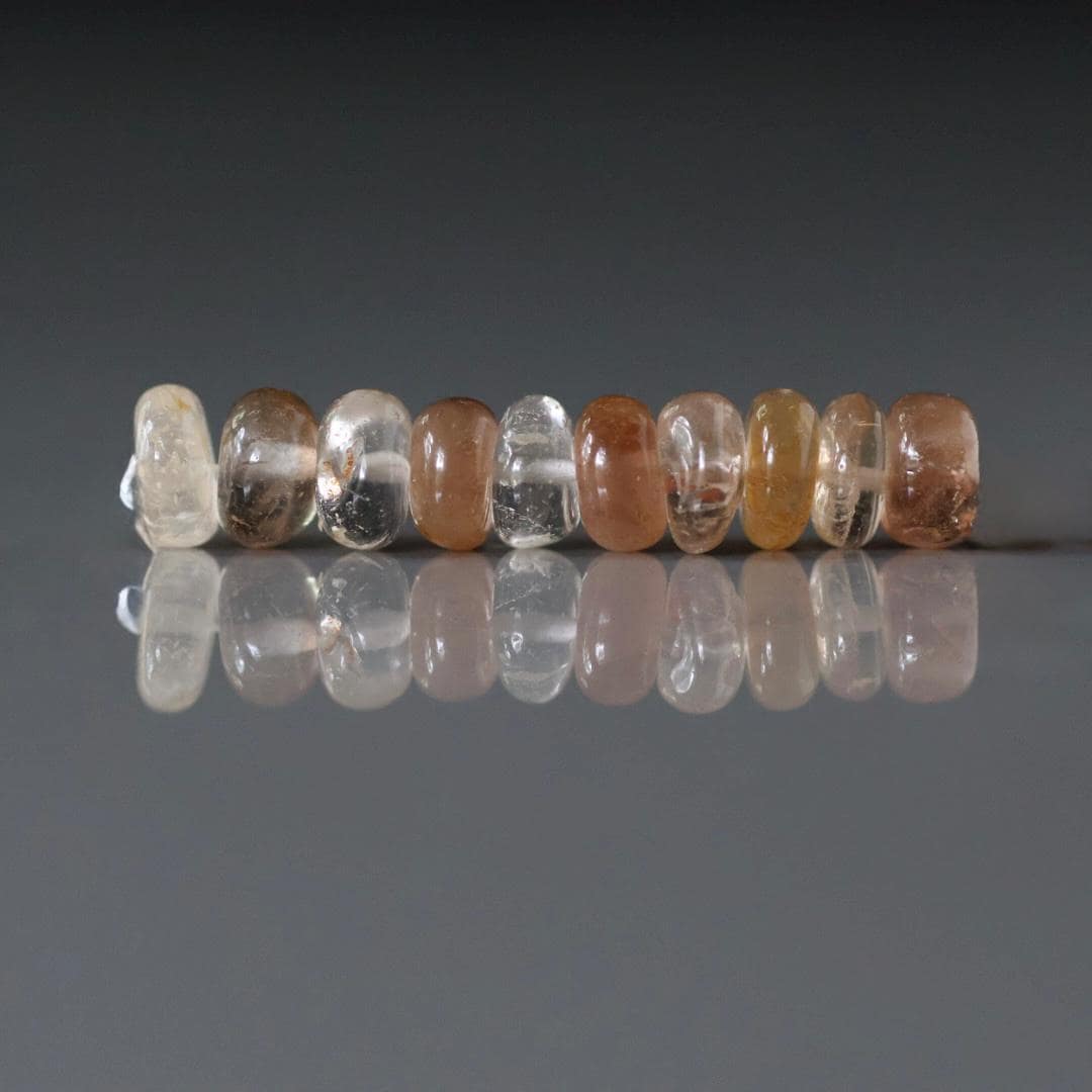 8mm Natural Imperial Topaz Rondelle Beads Smooth 10 Pcs Natural Gemstone Beads for Jewelry Making Earrings Pendants