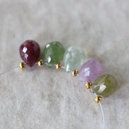 8mm Natural Multi Sapphire Beads Faceted Briolettes Teardrops 4 PCs Colorful Gemstones for DIY Jewelry Making