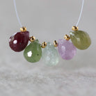 8mm Natural Multi Sapphire Beads Faceted Briolettes Teardrops 4 PCs Colorful Gemstones for DIY Jewelry Making