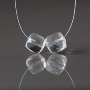 8mm AAA Rock Quartz Faceted Cube Beads 2 PCs Clear Crystal Quartz Genuine Gemstone Beads Jewelry Making Beading Craft Gift April Birthstone