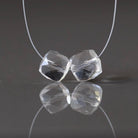 8mm Rock Quartz Cube Beads 2 Pcs – Faceted Cube Natural Gemstone