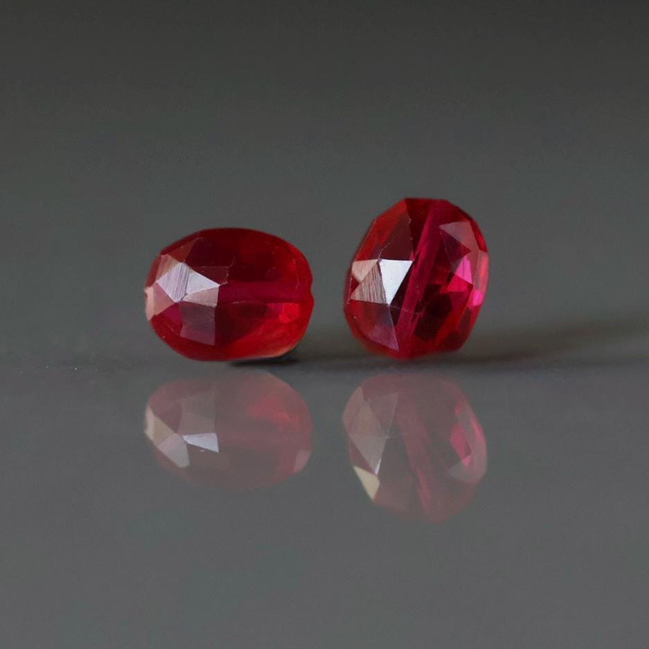 Ruby Oval Faceted Bead 8mm x 10mm Nugget Stone Chunk Gemstone Bead for Jewelry Making Beading Craft Gift Beads July Birthstone