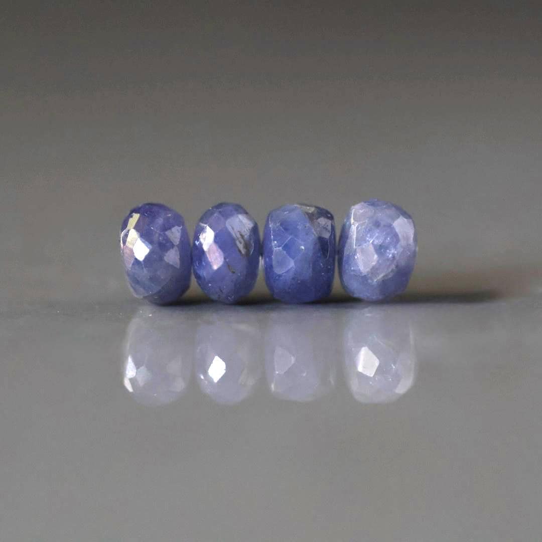 8mm Tanzanite Rondelle Beads Faceted 4 Pcs Gemstone Beads for DIY Jewelry Making Necklace Earrings