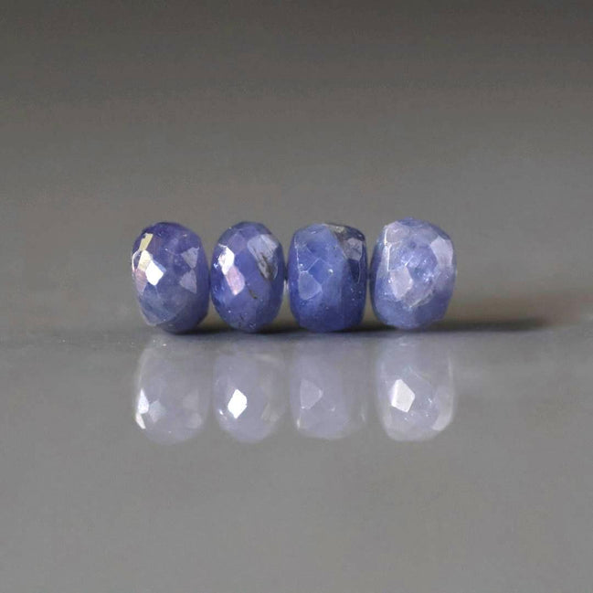 8mm Tanzanite Rondelle Beads Faceted 4 Pcs Gemstone Beads for DIY Jewelry Making Necklace Earrings