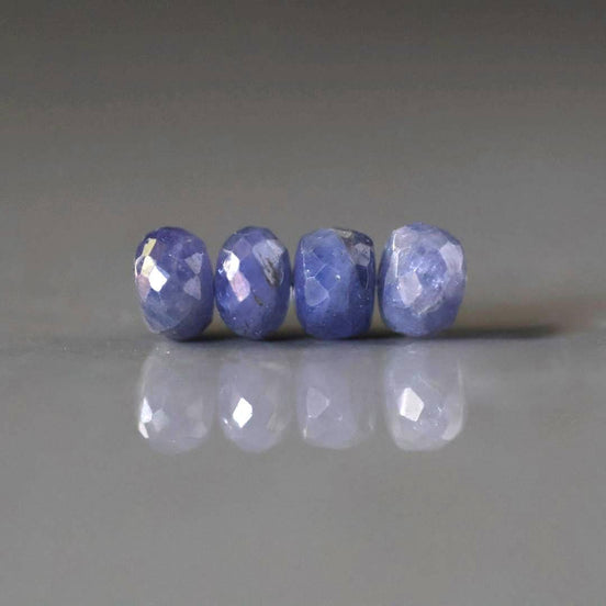 8mm Tanzanite Rondelle Beads Faceted 4 Pcs Gemstone Beads for DIY Jewelry Making Necklace Earrings