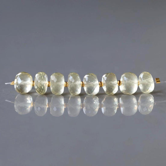 8mm AAA Yellow Topaz Beads Rondelle Beads 8 Pcs Gemstone Beads for Silk Knotting Jewelry Making DIY Necklace November birthstone