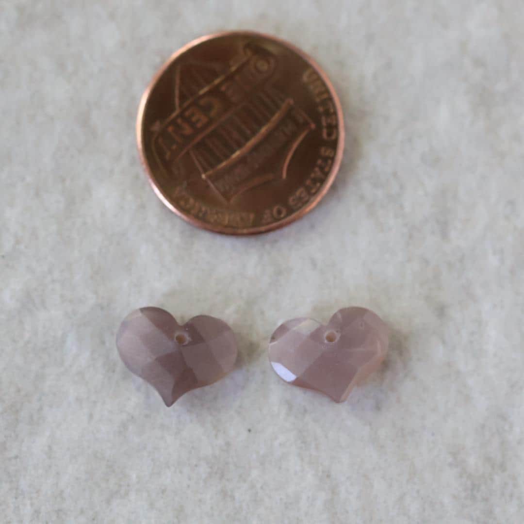 8x10mm Chocolate Moonstone Heart Beads Faceted Briolette 2 Pcs Natural Gemstone for DIY Jewelry Making Earrings Supplies