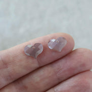 8x10mm Chocolate Moonstone Heart Beads Faceted Briolette 2 Pcs Natural Gemstone for DIY Jewelry Making Earrings Supplies