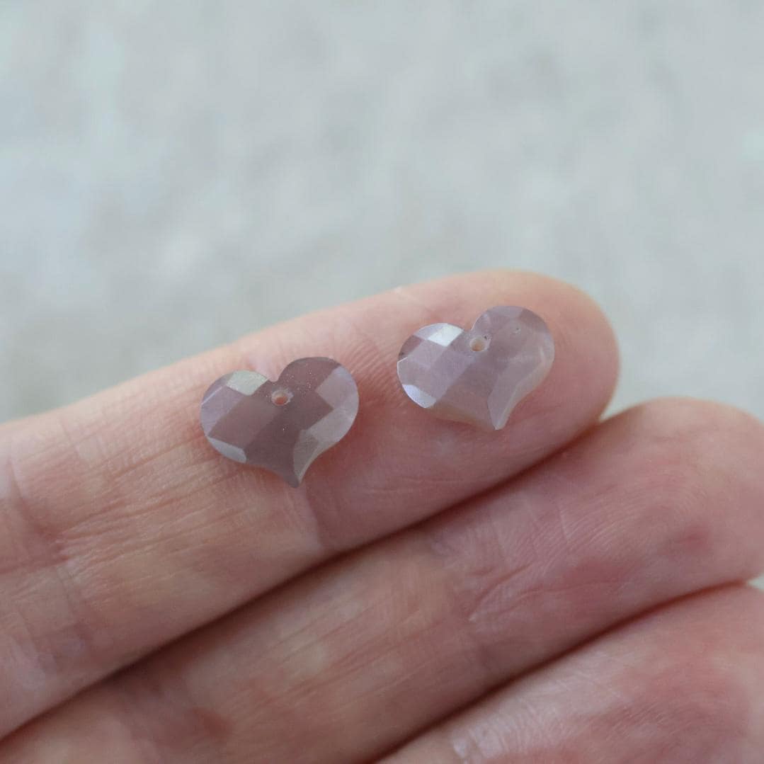 8x10mm Chocolate Moonstone Heart Beads Faceted Briolette 2 Pcs Natural Gemstone for DIY Jewelry Making Earrings Supplies