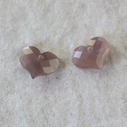 8x10mm Chocolate Moonstone Heart Beads Faceted Briolette 2 Pcs Natural Gemstone for DIY Jewelry Making Earrings Supplies