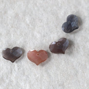 8x10mm Chocolate Moonstone Heart Beads Faceted Briolette 4 Pcs Natural Gemstone for DIY Jewelry Making Earrings Supplies