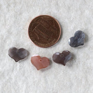 8x10mm Chocolate Moonstone Heart Beads Faceted Briolette 4 Pcs Natural Gemstone for DIY Jewelry Making Earrings Supplies