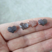 8x10mm Chocolate Moonstone Heart Beads Faceted Briolette 4 Pcs Natural Gemstone for DIY Jewelry Making Earrings Supplies