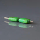 8×12mm Green Arizona Turquoise Flat Beads – Natural Gemstone - 2 pcs