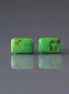8×12mm Green Arizona Turquoise Flat Beads – Natural Gemstone - 2 pcs