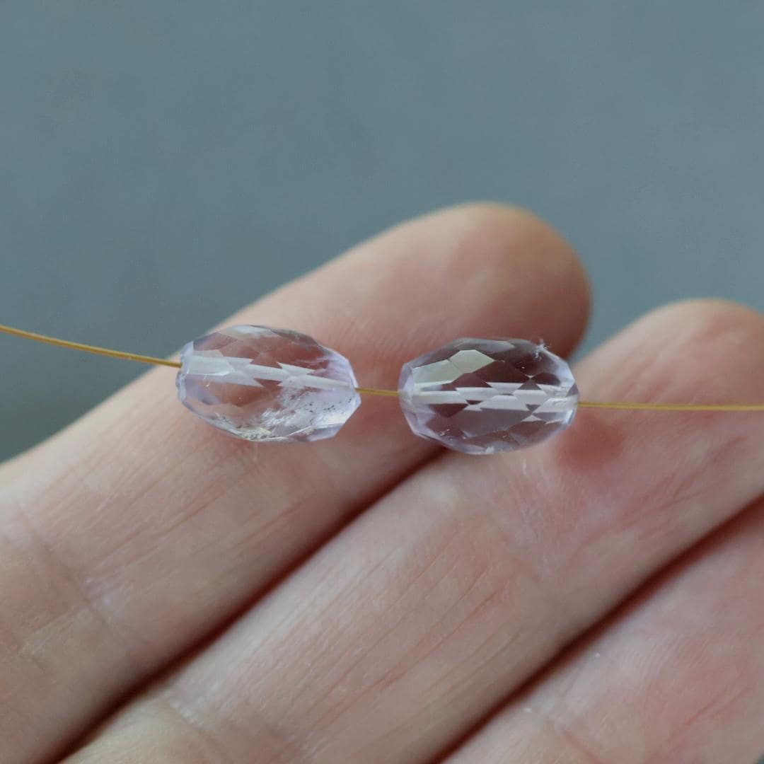 Natural Pink Amethyst Oval Beads Faceted Barrel 8x12mm Gemstone for DIY Jewelry Making Earrings Pendants February Birthstone