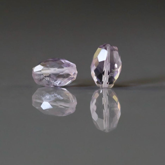 Natural Pink Amethyst Oval Beads Faceted Barrel 8x12mm Gemstone for DIY Jewelry Making Earrings Pendants February Birthstone