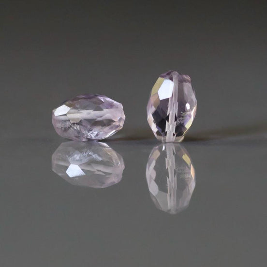 Natural Pink Amethyst Oval Beads Faceted Barrel 8x12mm Gemstone for DIY Jewelry Making Earrings Pendants February Birthstone