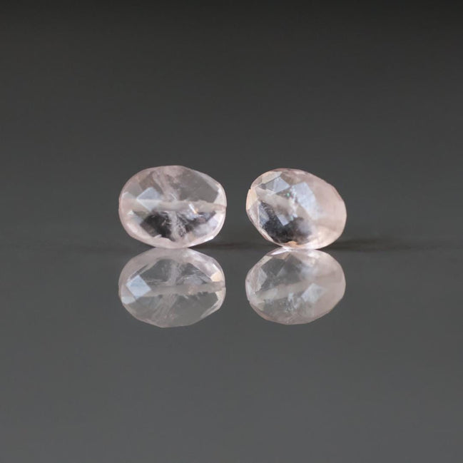 Morganite Faceted Beads 8mm x 6mm Oval Gemstone Beads 2Pcs for Jewelry Making Beading Craft Gift Bead