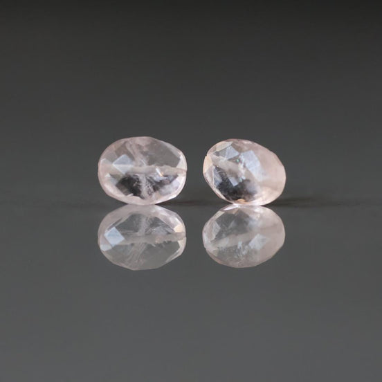 Morganite Faceted Beads 8mm x 6mm Oval Gemstone Beads 2Pcs for Jewelry Making Beading Craft Gift Bead