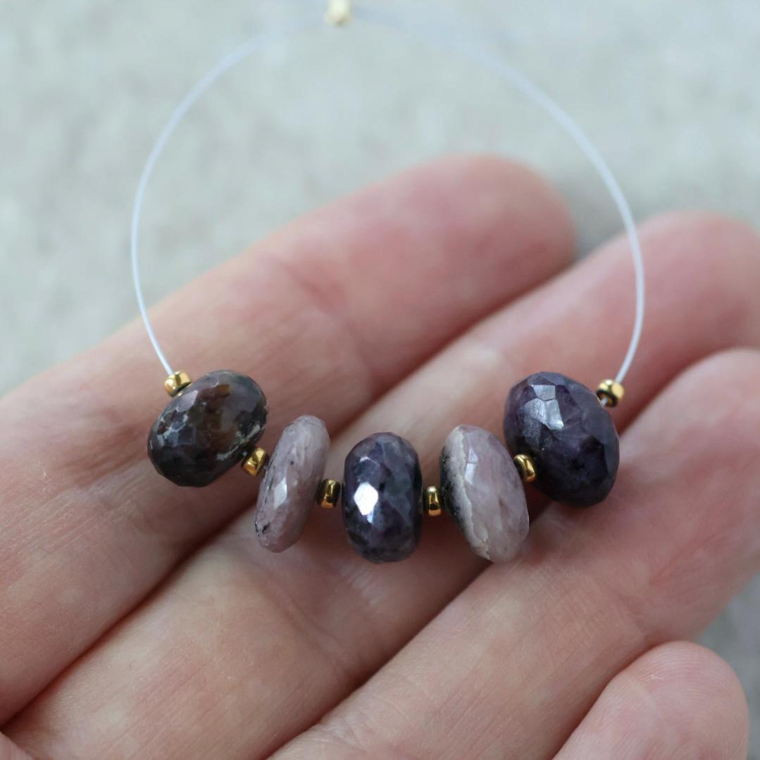 9-10mm AAA Sugilite Beads Faceted Rondelles Natural Gemstone for DIY Jewelry Making
