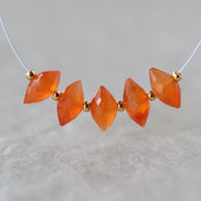 9-10mm Carnelian Marquise Beads Faceted Orange Natural Gemstone for DIY Jewelry Making