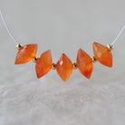 9-10mm Carnelian Marquise Beads Faceted Orange Natural Gemstone for DIY Jewelry Making