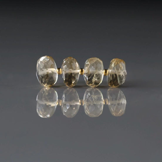 9mm 10mm AAA Citrine Beads Rondelle Beads 4 Pcs Gemstone Beads for Silk Knotting Jewelry Making DIY Necklace November birthstone
