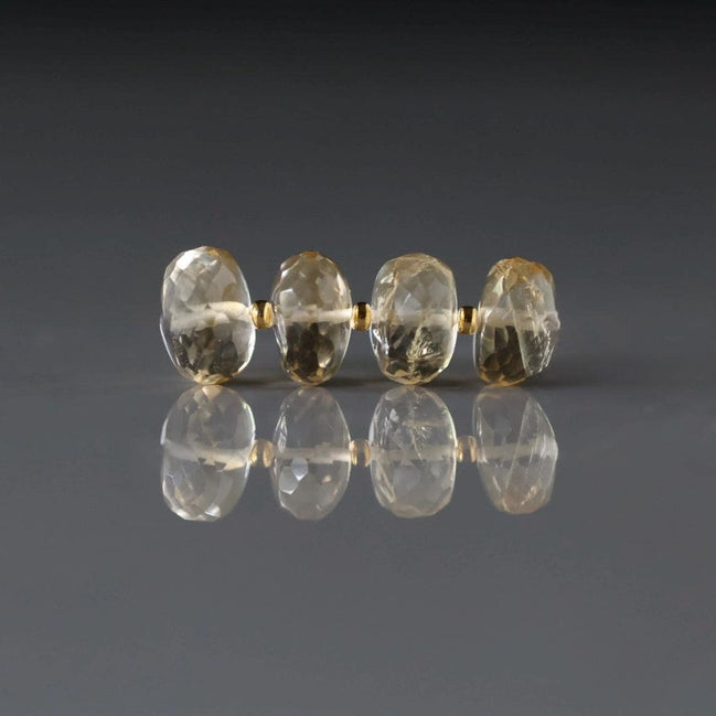 9-10mm Citrine Beads - Rondelle Natural Gemstone 4 Pcs