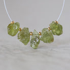 9-11mm Raw Peridot Nugget Beads Briolette 5 Pieces Freeform Chunks Rough Gemstone Green For DIY Jewelry Making