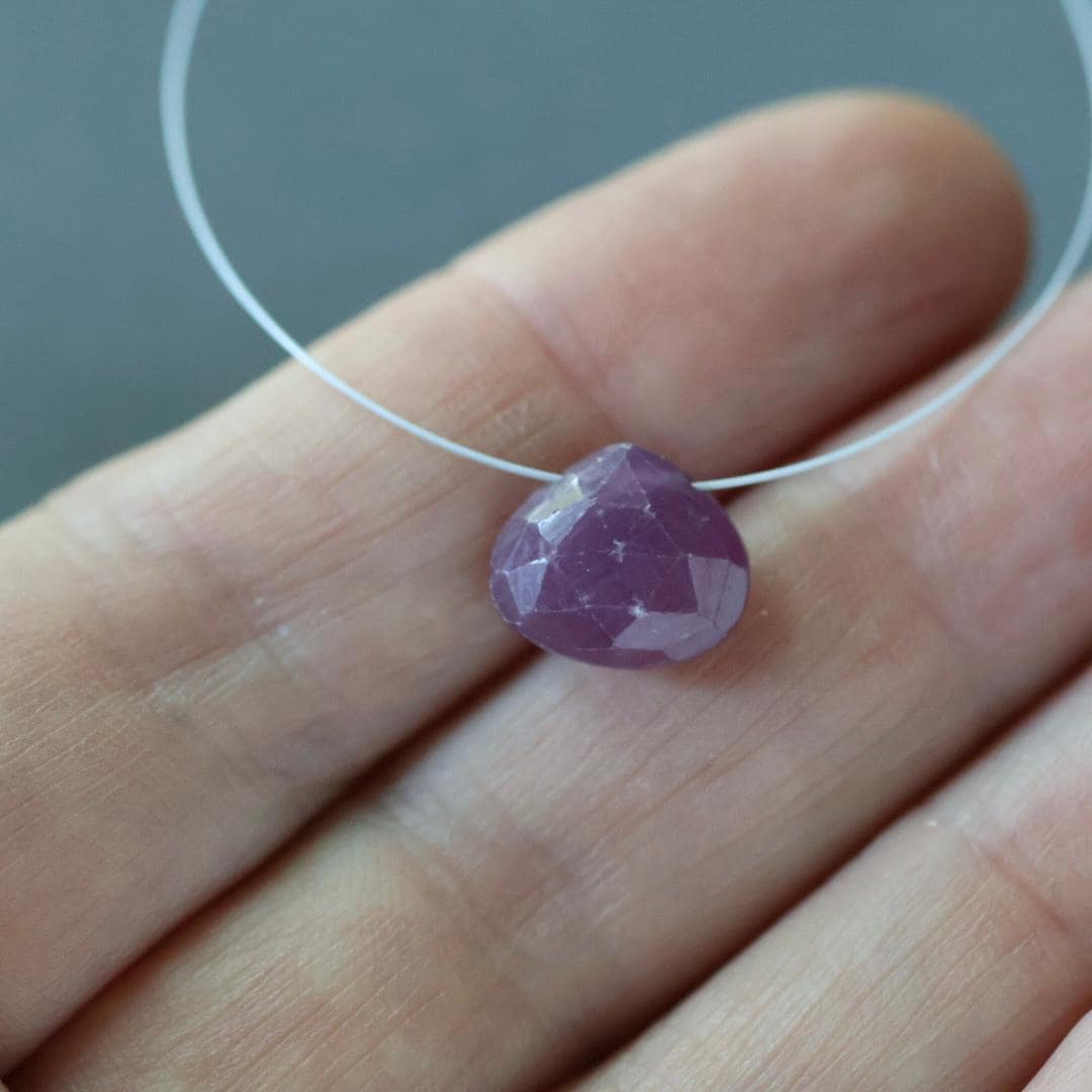 Natural Ruby Briolette Bead Faceted Heart Shape Drop 9-11mm Genuine Gemstone Bead for DIY Jewelry Making Craft Gift Beads July Birthstone