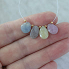 9-12mm Natural Multi Sapphire Beads Faceted Briolettes Drops 4 PCs Colorful Gemstones for DIY Jewelry Making