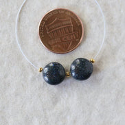 9.5mm Black Matrix Opal Beads Coin Smooth Round Natural Gemstone for DIY Jewelry Making Beading