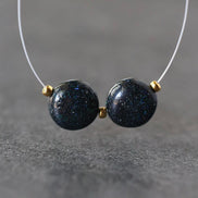 9.5mm Black Matrix Opal Beads Coin Smooth Round Natural Gemstone for DIY Jewelry Making Beading