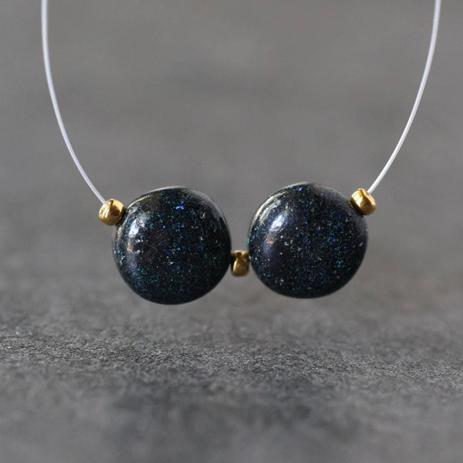 9.5mm Black Matrix Opal Beads Coin Smooth Round Natural Gemstone for DIY Jewelry Making Beading