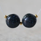 9.5mm Black Matrix Opal Beads Coin Smooth Round Natural Gemstone for DIY Jewelry Making Beading