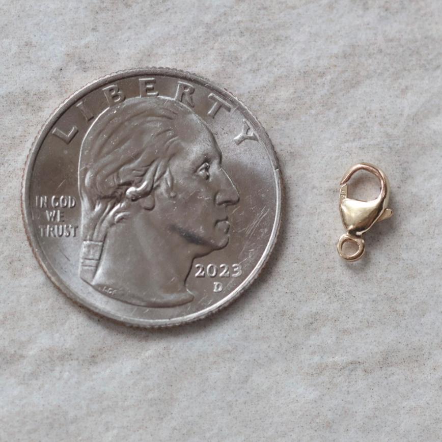 9mm 14k Gold Filled Trigger Clasp Small Lobster Claw for DIY Jewelry Making