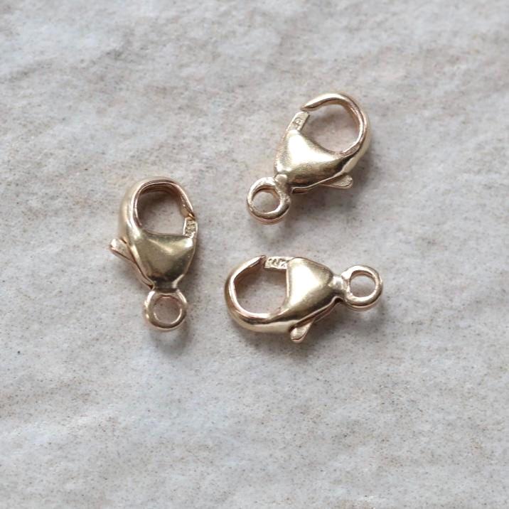 9mm 14k Gold Filled Trigger Clasp Small Lobster Claw for DIY Jewelry Making