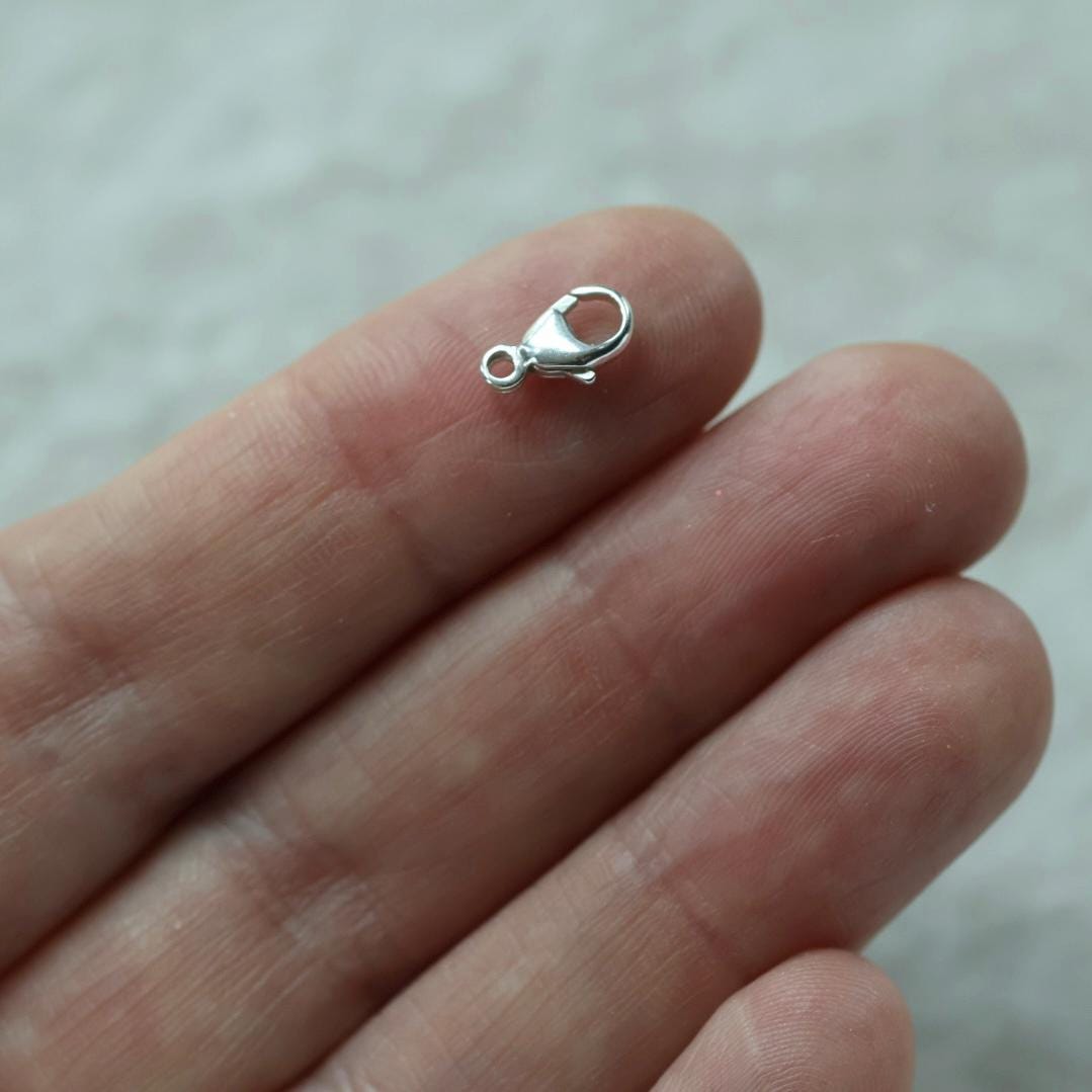 9mm 925 Sterling Silver Trigger Clasp Small Lobster Claw for DIY Jewelry Making