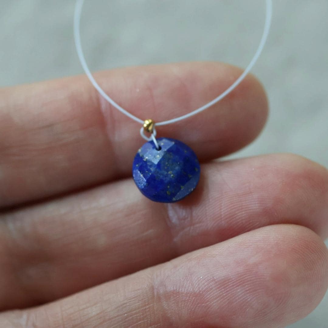 9mm AAA Lapis lazuli Coin Bead Faceted Center Top Drilled Stone Pendant Natural Blue Gemstone for DIY Jewelry Making Supplies