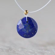 9mm AAA Lapis lazuli Coin Bead Faceted Center Top Drilled Stone Pendant Natural Blue Gemstone for DIY Jewelry Making Supplies
