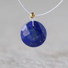9mm AAA Lapis lazuli Coin Bead Faceted Center Top Drilled Stone Pendant Natural Blue Gemstone for DIY Jewelry Making Supplies
