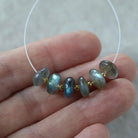 9mm AAA Rainbow Fire Labradorite Beads Smooth Rondelle 6 Pcs Natural Gemstone for DIY Jewelry Making DIY Necklace Earrings