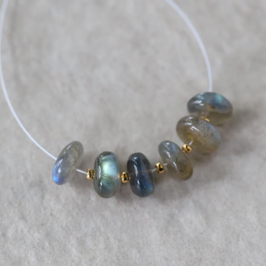 9mm AAA Rainbow Fire Labradorite Beads Smooth Rondelle 6 Pcs Natural Gemstone for DIY Jewelry Making DIY Necklace Earrings