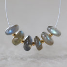 9mm AAA Rainbow Fire Labradorite Beads Smooth Rondelle 6 Pcs Natural Gemstone for DIY Jewelry Making DIY Necklace Earrings