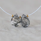 10x7mm Rutilated Quartz Briolette Bead - Faceted Tear Drop Natural Gemstone 1 Pc