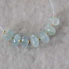 9mm Aquamarine Rondelle Beads Faceted 7 Pcs Natural Gemstone for DIY Jewelry Making Supplies